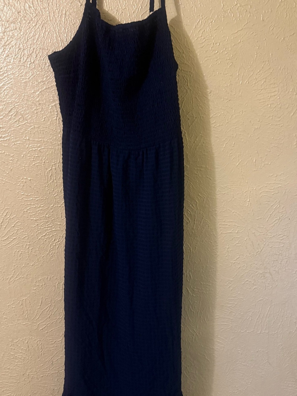 a.n.a  A Navy New Approach Navy Blue Smocked Tier Spaghetti Strap Dress  size XL